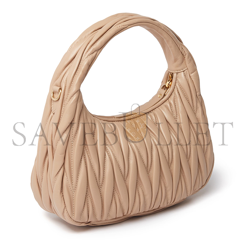 M1v M1v wander matelassÉ nappa leather hobo mini bag 5bc125 (17.5*14*5.5cm)